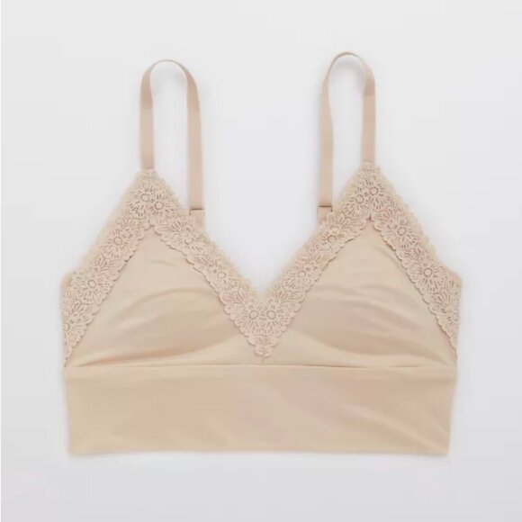 aerie Other - Aerie Sunnie Blossom Lace Padded Triangle Bralette in Sandalwood Size XXL New